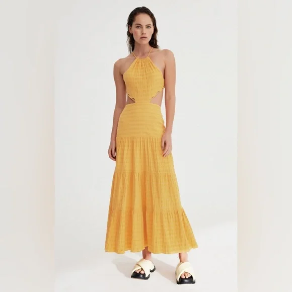 Significant Other - Willow Stretch-Cotton Maxi Dress - Yellow - US 4 - Moda Operandi